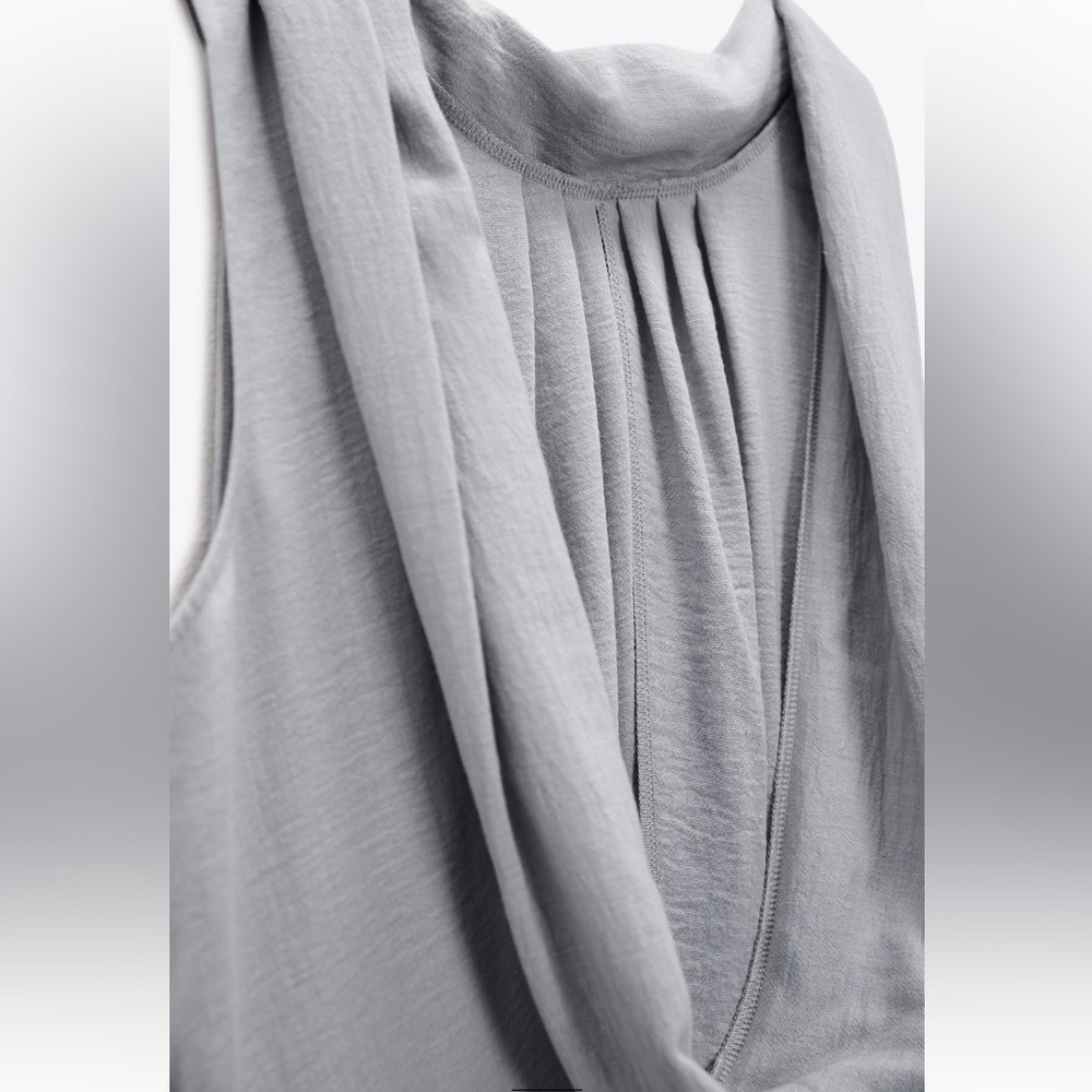 Brand New Gray Fluid Open Back Zara Dress